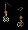Rose Quartz Earrings with Spiral